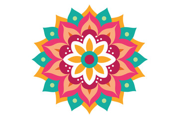 Colorful mandala in hand drawn style