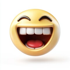 Laughing face emoji with wide-open mouth 