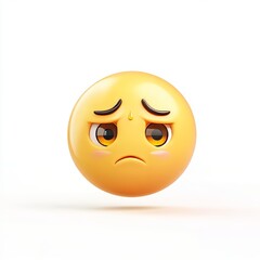Fototapeta premium Pensive face emoji with a small tear 