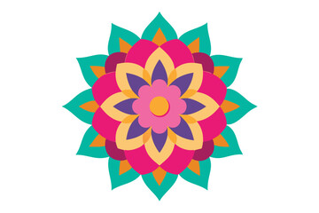 Colorful mandala in hand drawn style