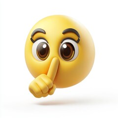 Shushing face emoji with finger on lips