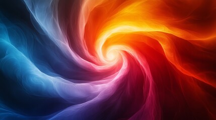 Obraz premium Vivid swirling colors of blue, red, and orange blend together in a dynamic abstract pattern resembling cosmic energy