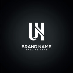UH HU Alphabet Letter logo design. Initial Vector Symbol.