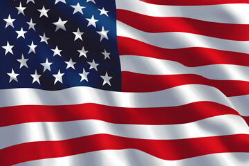 Obraz premium Illustration of the USA national flag
