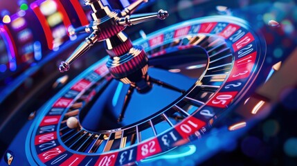 Fototapeta premium Close-up of a Spinning Roulette Wheel