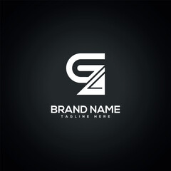 GZ ZG Alphabet Letter logo design. Initial Vector Symbol.