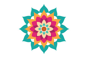 Colorful mandala in hand drawn style