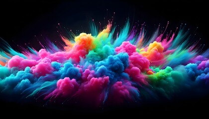 a soft explosion of colorful smoke and clouds. Wisps of smoke dissipate into the background , Diwali celebration