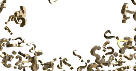 question icons, original 3d rendering;