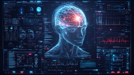Advanced AI Diagnostics Interface: A digital interface showing AI-based diagnostic results.