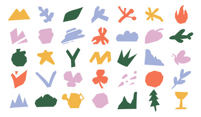 naive abstract and cutout shapes illustration