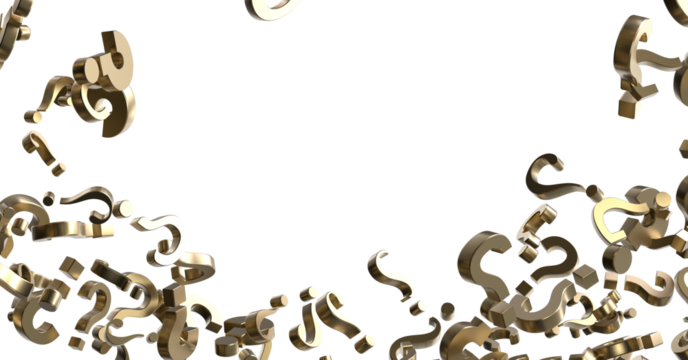 question icons, original 3d rendering;