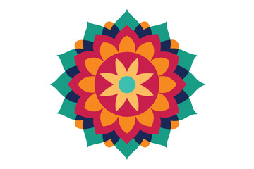 Colorful mandala in hand drawn style