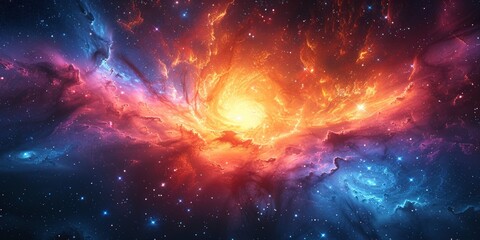Fototapeta premium Cosmic Nebula with Vibrant Colors