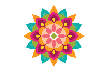 Colorful mandala in hand drawn style