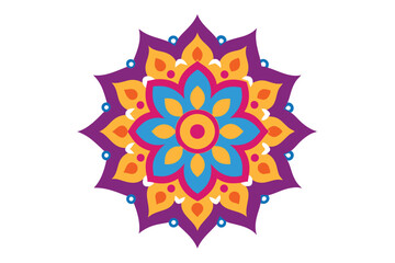 Colorful mandala in hand drawn style