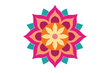 Colorful mandala in hand drawn style