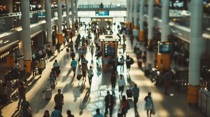 Obraz premium A lively international airport full of diverse cultures, stories, and excitement.
