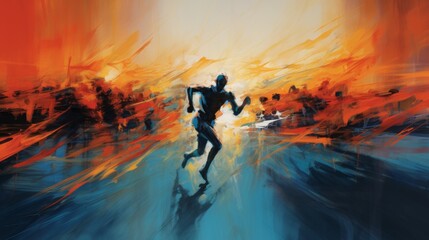 Obraz premium Dynamic Sprint - Abstract Runner in Motion