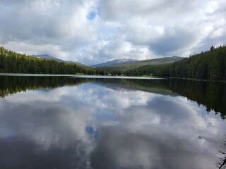 Fototapeta premium reflection of clouds in lake