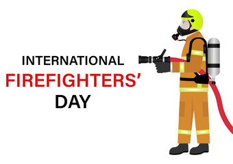 Firefighter. International Firefighters Day. Vector Illustration.