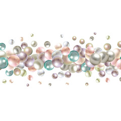 Frame made of mother-of-pearl color pearls. Festive decor element. Eps 10