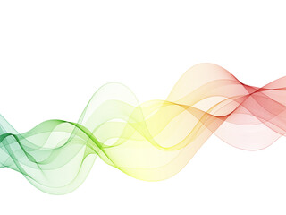 A wave of many colored lines. Abstract wavy stripes on a white background isolated. Creative line art. EPS 10 vector illustration. Eps 10