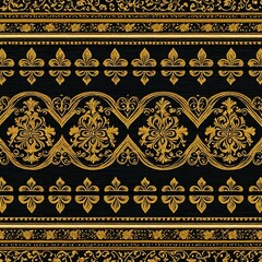 Luxurious wallpaper with intricate patterns and metallic accents