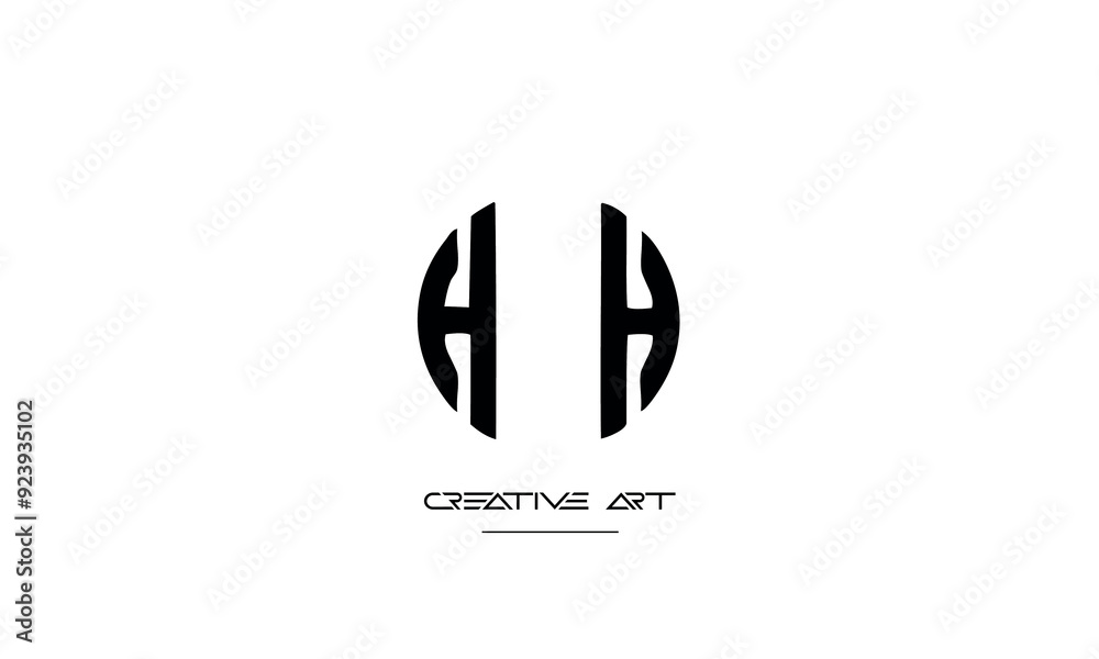 Sticker ho, oh, h, o abstract letters logo monogram