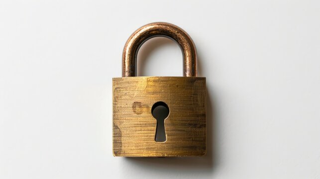 Padlock symbolizes security and data protection on white background