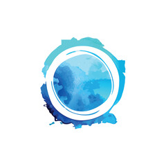 Watercolor circle on white background