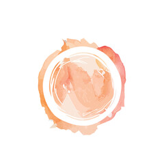 Watercolor circle on white background