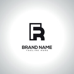 Obraz premium FR RF Abstract Monogram Letter Logo Design. Initial Vector Symbol.