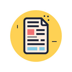 A document icon with lines for detailed information