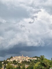 clouds over the town