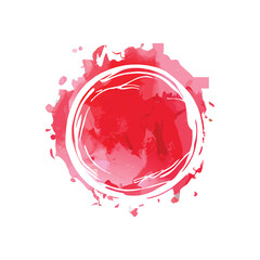 Watercolor circle on white background