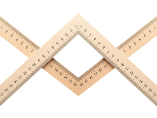 Wooden measuring ruler isolated