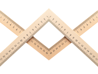 Wooden measuring ruler isolated