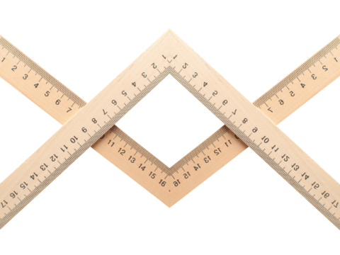 Wooden measuring ruler isolated