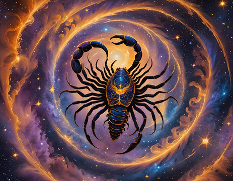Scorpius zodiac 3D Galaxy Background