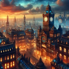 Fototapeta premium Sunset in the city