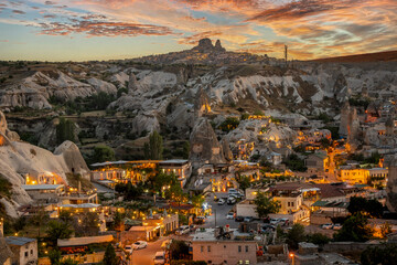 Obraz premium Goreme Town evening view in Turkey