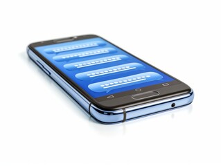 Fototapeta premium Chat Notification Popup on a Screen,close up