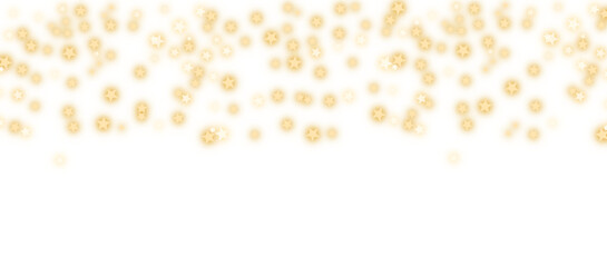 Golden glowing stars confetti falling on transparent background. Light stars sparkle PNG. Gold small stars for decoration, design or montage