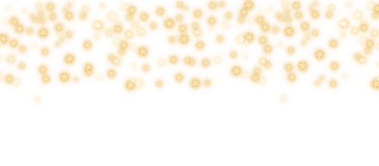Golden glowing stars confetti falling on transparent background. Light stars sparkle PNG. Gold small stars for decoration, design or montage