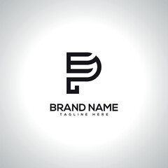 PE EP Abstract Unique Letter Logo Design. Initial Vector Symbol.