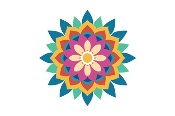 Colorful mandala in hand drawn style