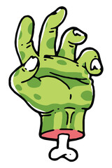 Halloween zombie hand icon illustration
