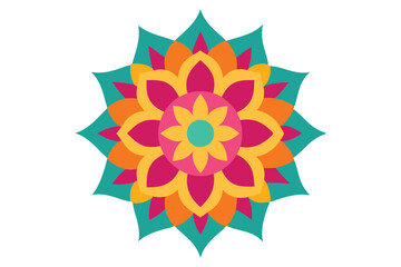 Colorful mandala in hand drawn style