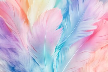 Obraz premium pastel colour feather abstract background , ai